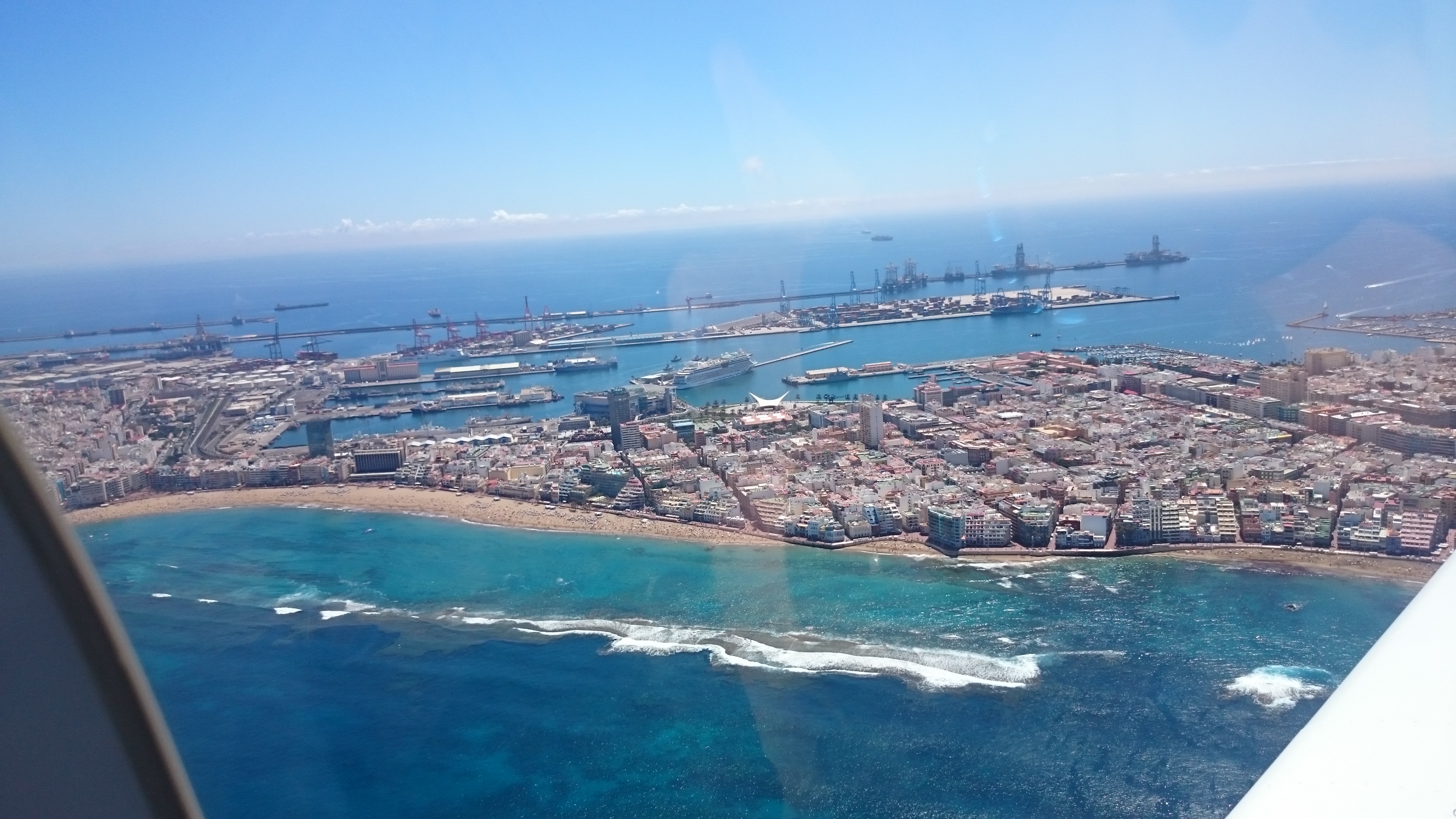 Vista aérea sobre Las Canteras